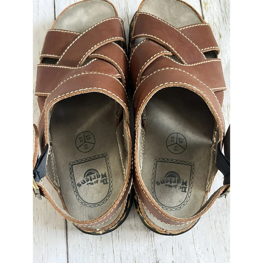 Dr Martens 9671 Sz 11 Vintage Made‎ In England Brown Leather Chunky Sandals Doc